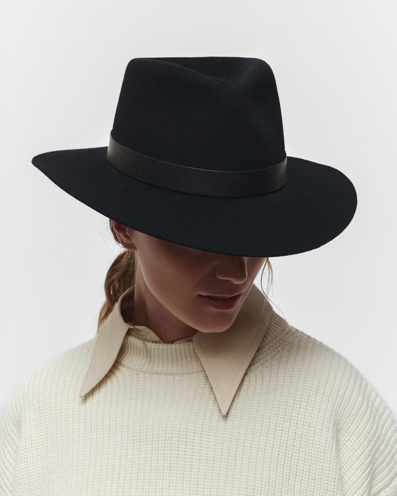Janessa Leone Navy Blue Ross Hat Janessa Leoné Colette Hat - Chocolate – Soleil Blue main image 4
