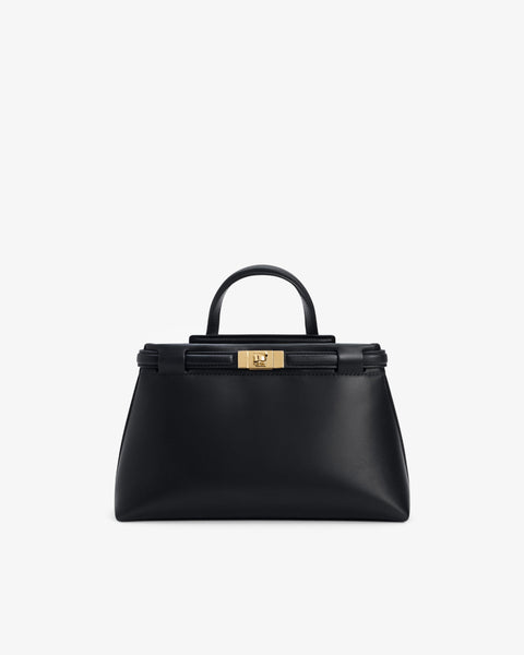 Janessa Leoné Black Minimal Messenger Bag with Subtle Logo Leoné Bag | Janessa Leoné main image 3