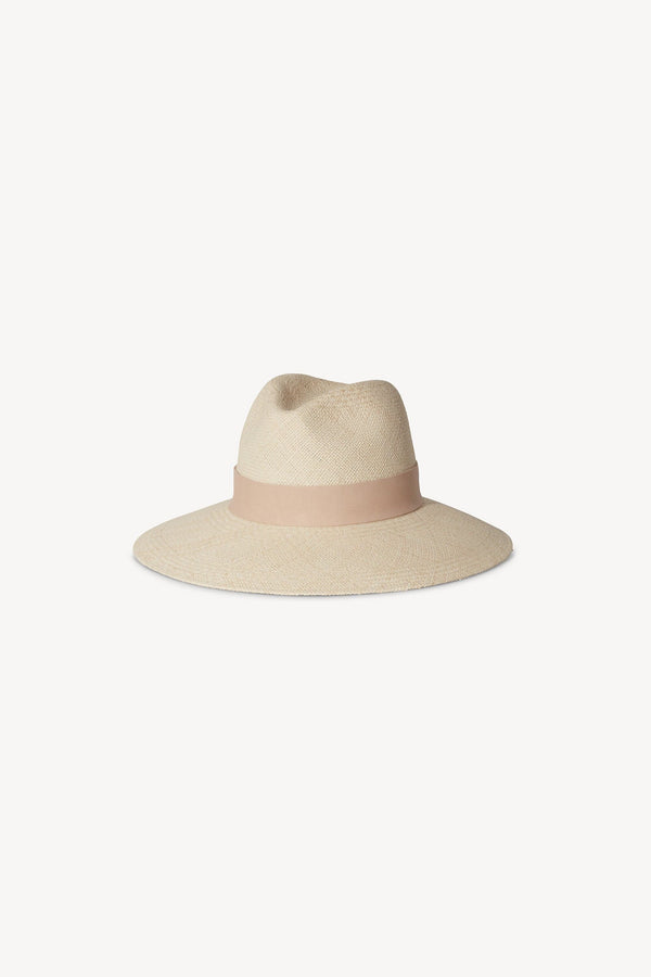 Straw hat - natural braided straw hat with wide band