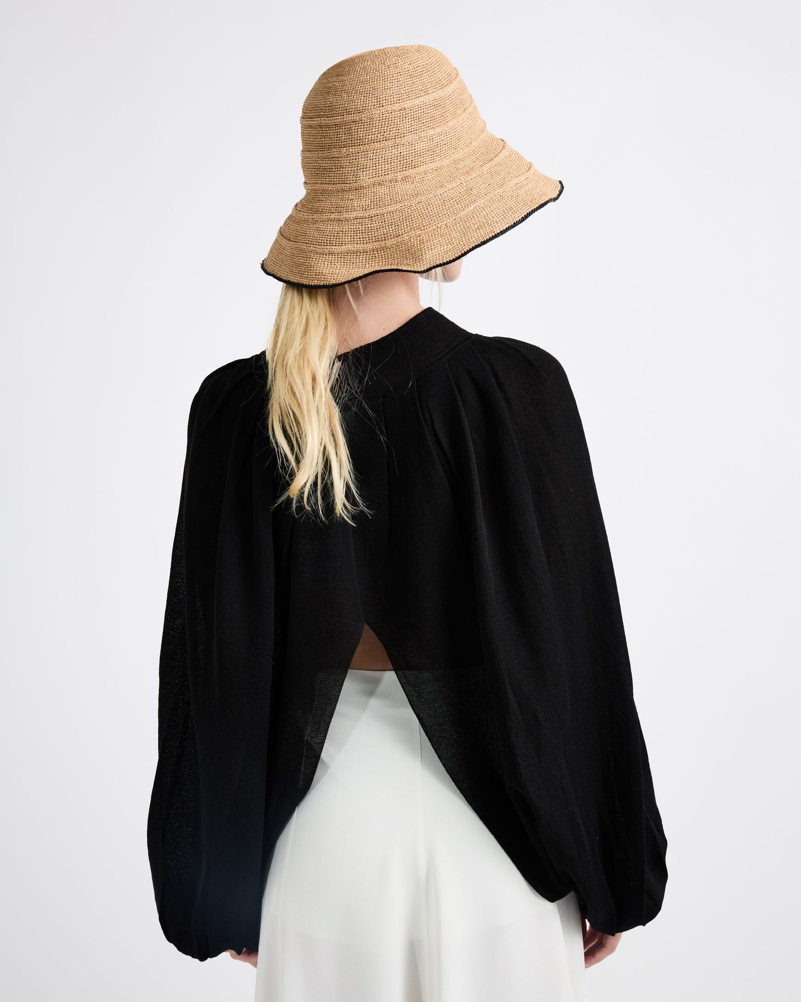 Janessa Leone Teagan Bucket Hat in Navy. Size Small. Teagan Bucket Hat | Janessa Leoné main image 4