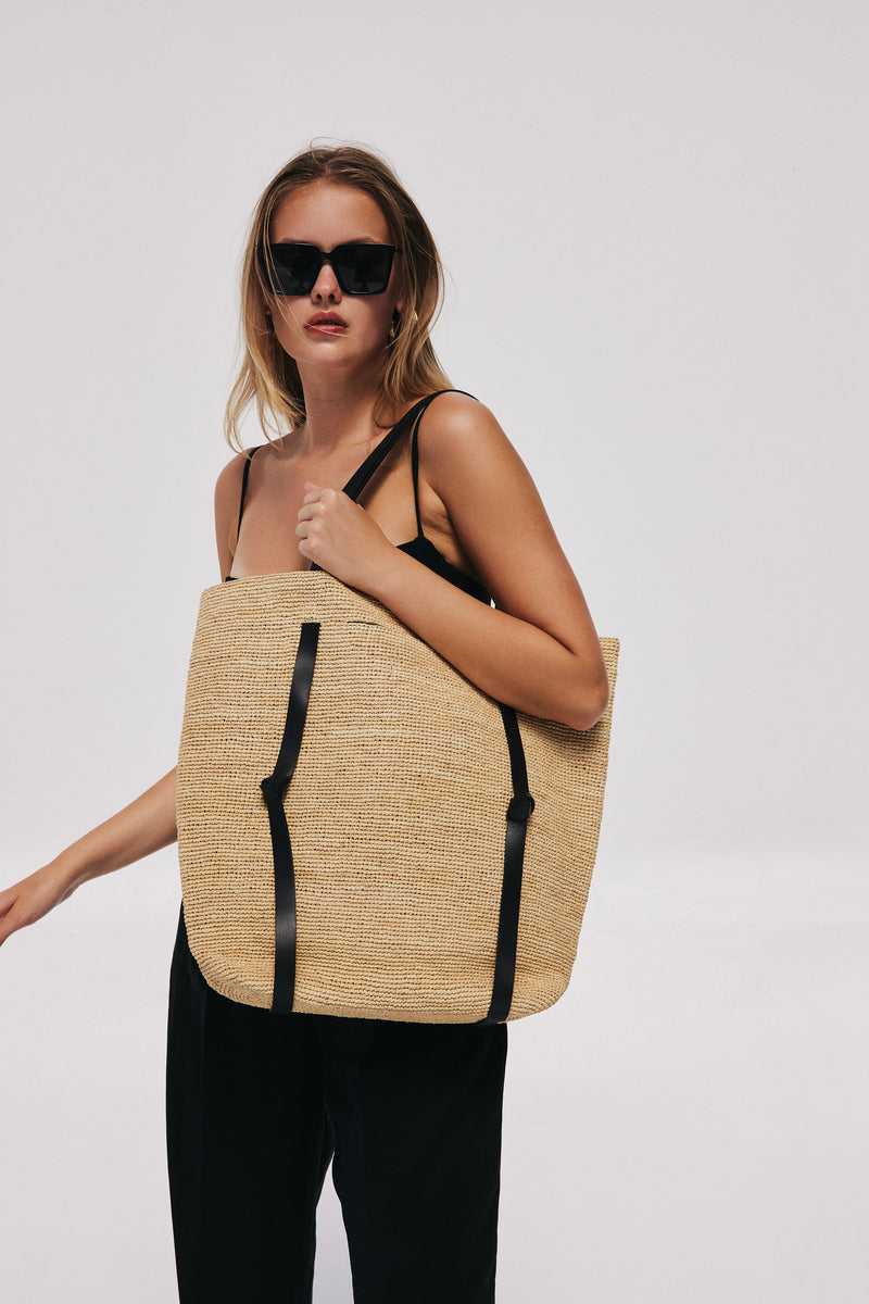Straw Tote Bag - Chestnut – The Gift Barn Los Angeles